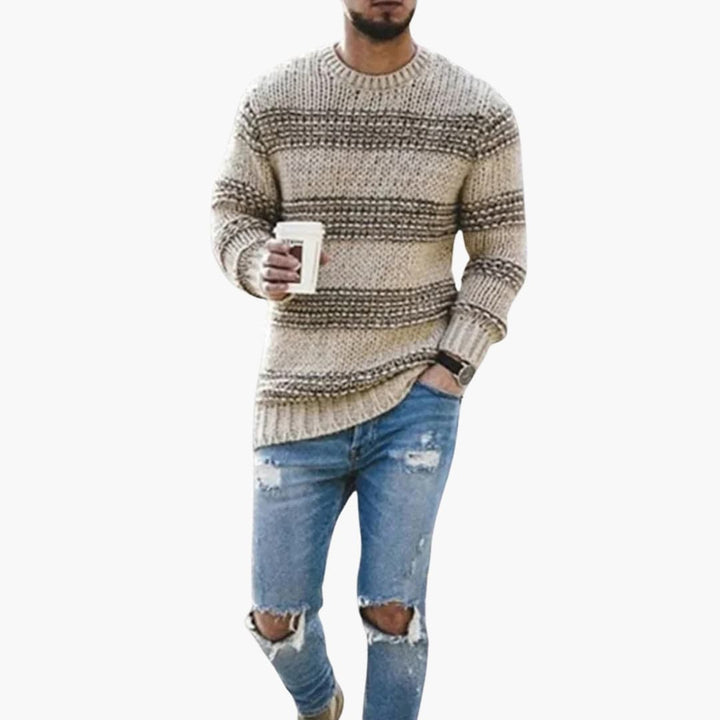 Herren Strickpullover Rundhals mit langen Ärmeln