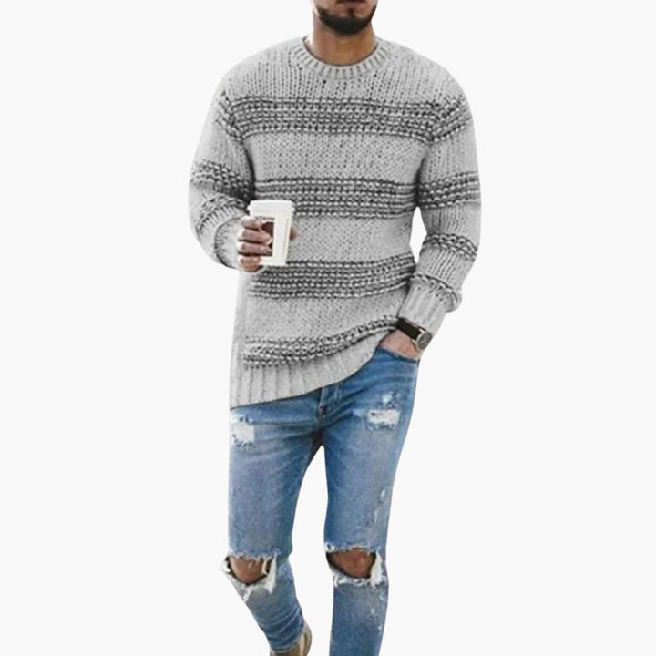 Herren Strickpullover Rundhals mit langen Ärmeln