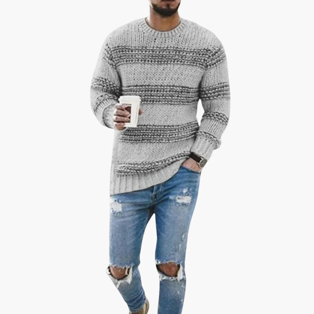 Herren Strickpullover Rundhals mit langen Ärmeln
