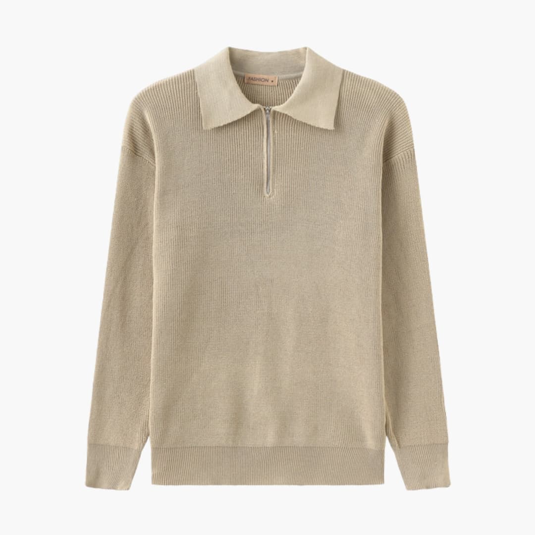 Herren Strickpullover mit Halbzipp