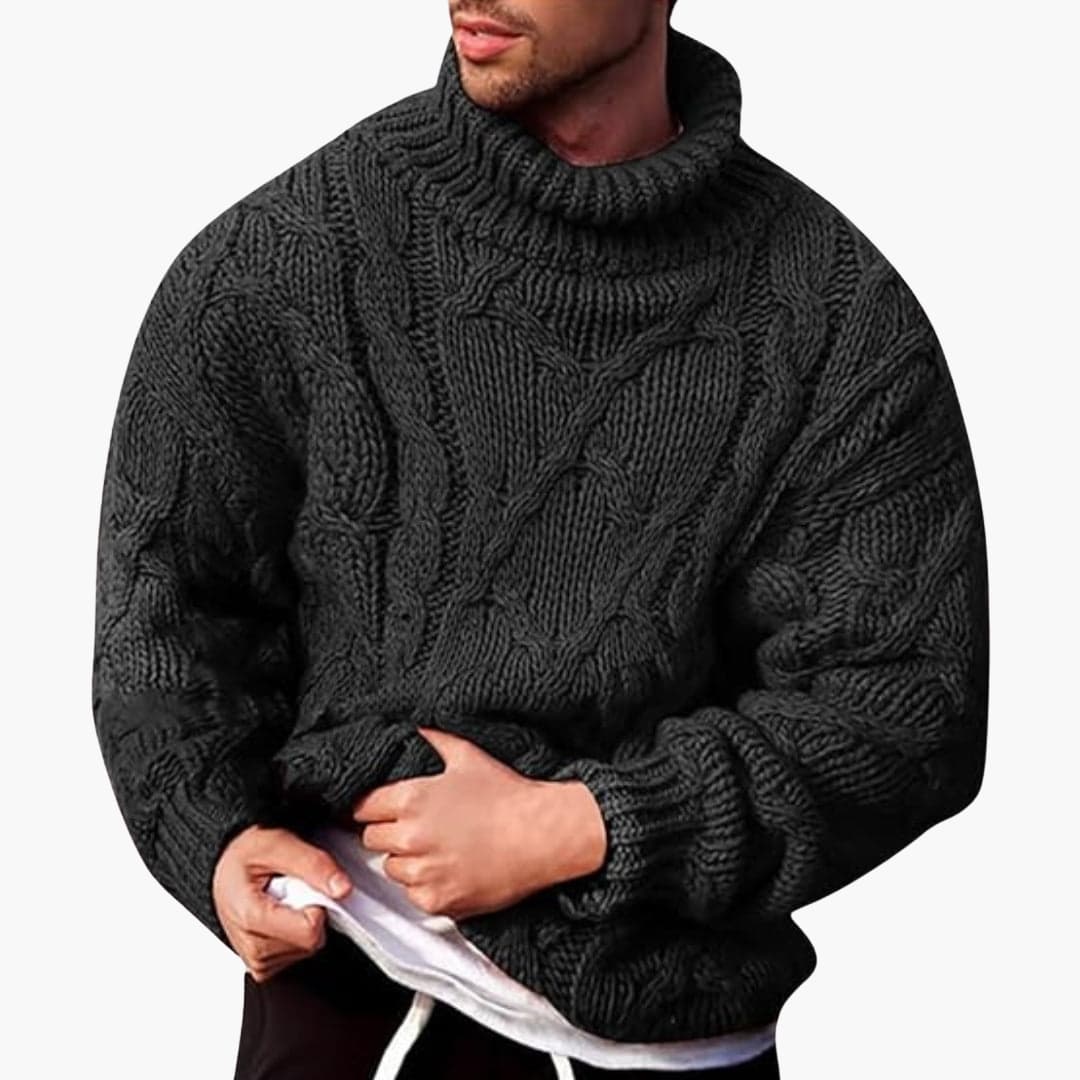 Herren Strickpullover mit Rollkragen