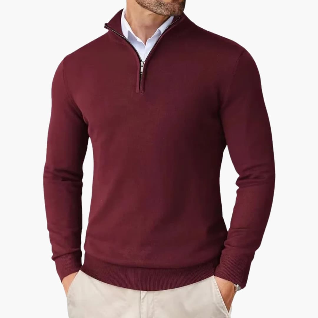 Herren Strickpullover mit Stehkragen