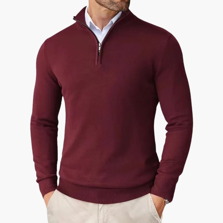 Herren Strickpullover mit Stehkragen