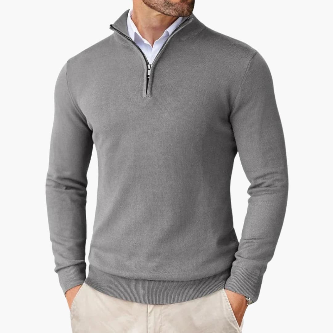 Herren Strickpullover mit Stehkragen