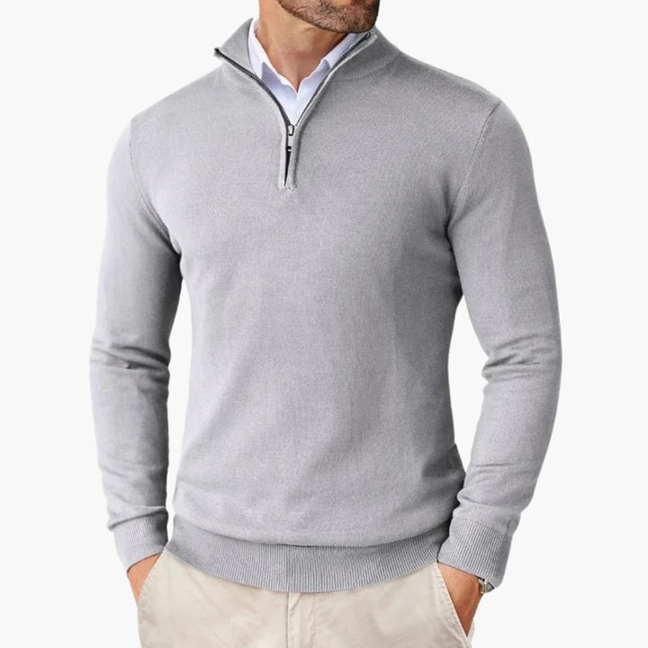 Herren Strickpullover mit Stehkragen