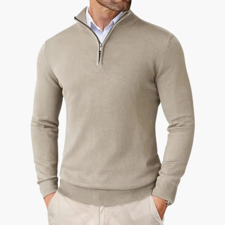 Herren Strickpullover mit Stehkragen
