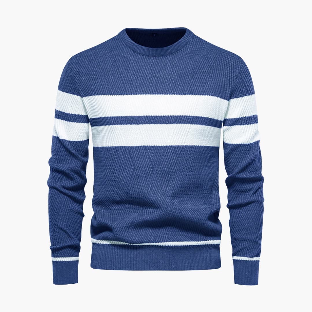 Herren Strickpullover mit Streifenoberfläche