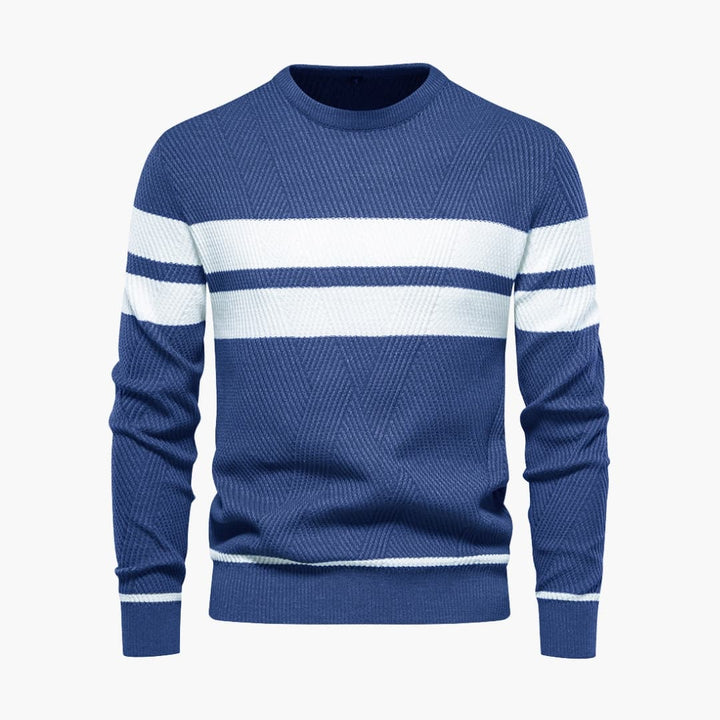 Herren Strickpullover mit Streifenoberfläche