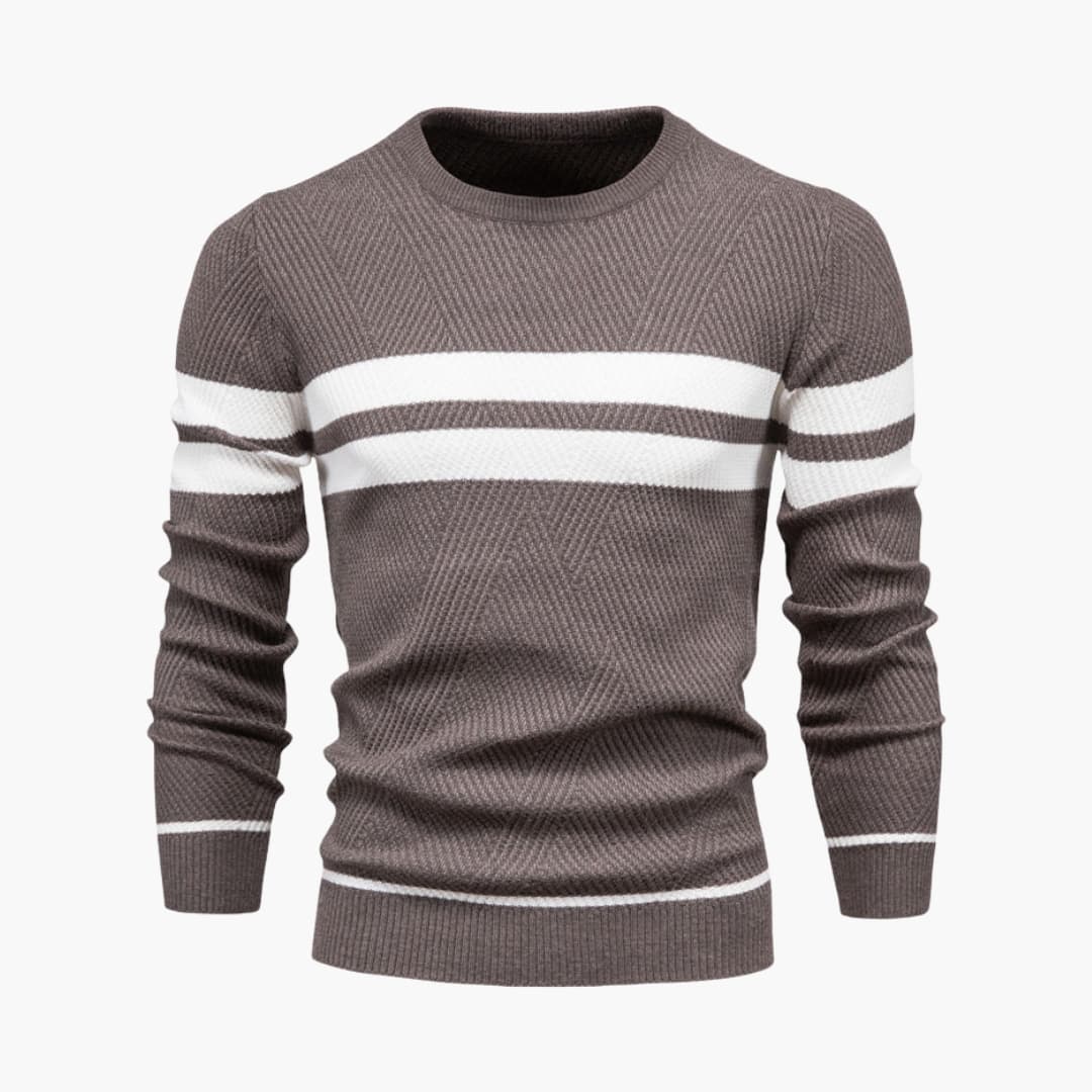 Herren Strickpullover mit Streifenoberfläche