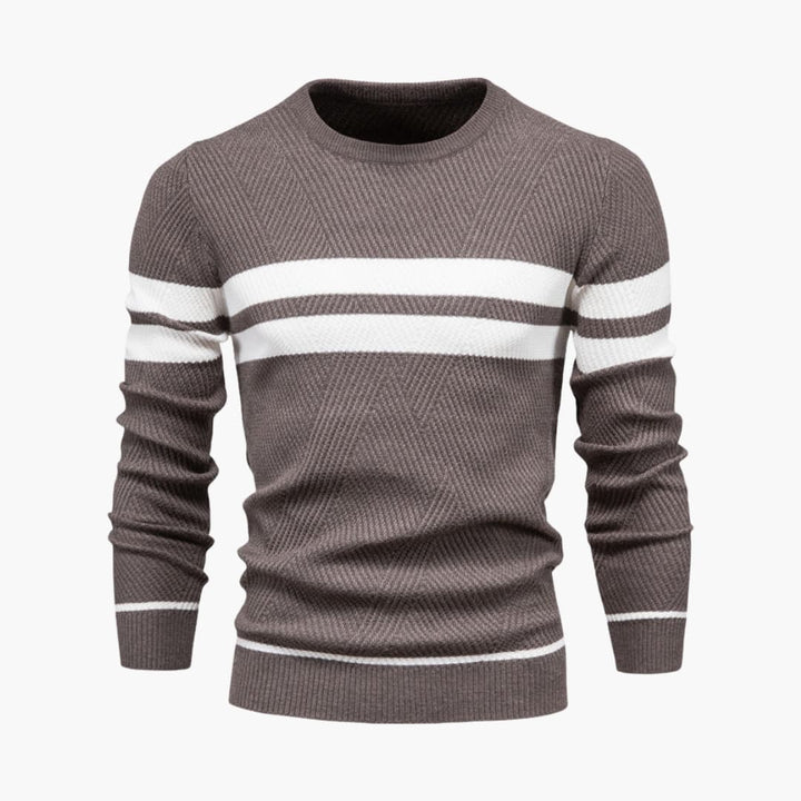 Herren Strickpullover mit Streifenoberfläche