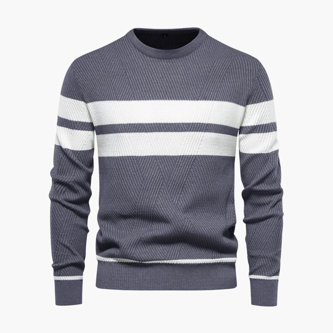Herren Strickpullover mit Streifenoberfläche