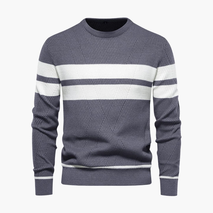 Herren Strickpullover mit Streifenoberfläche