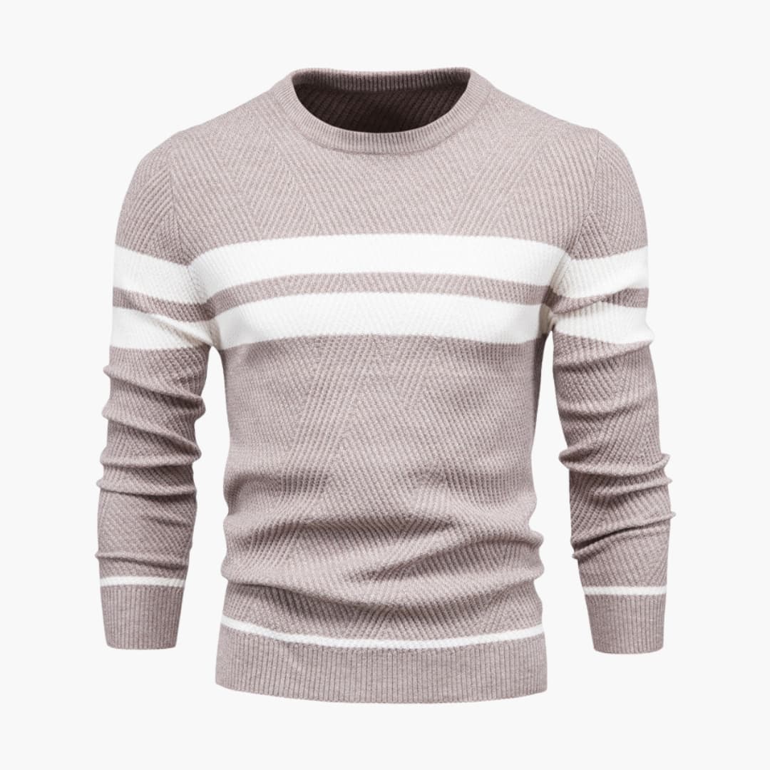Herren Strickpullover mit Streifenoberfläche