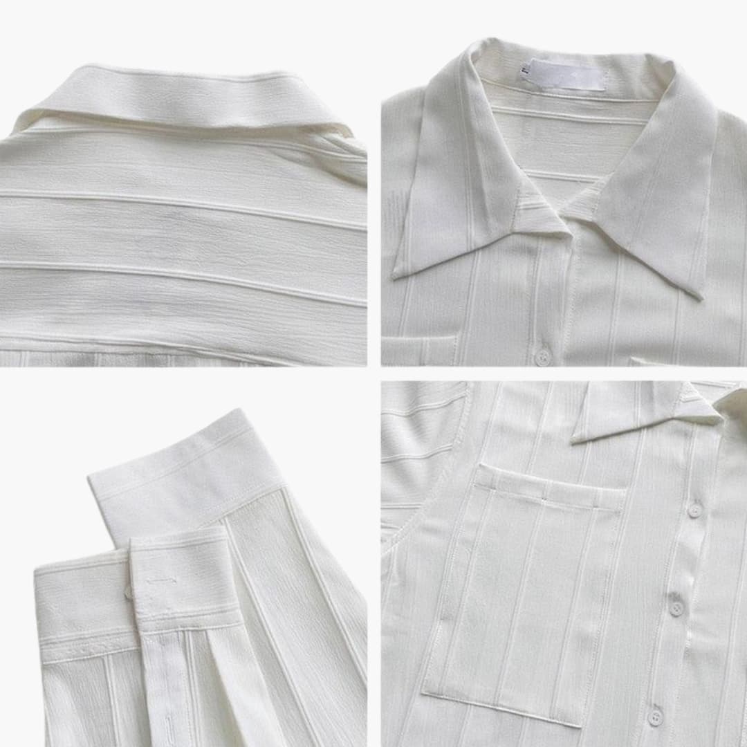 Herren T Shirt mit Rundhalsausschnitt und Rippstruktur