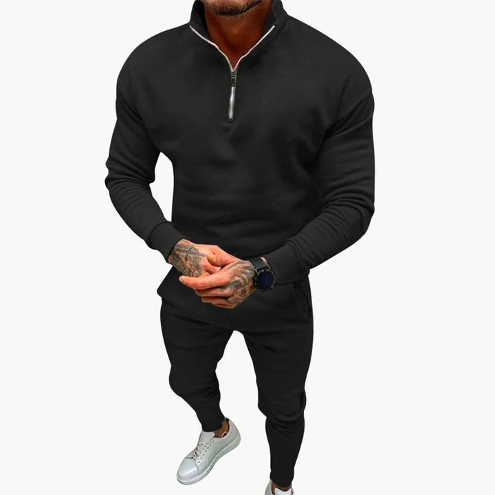 Herren Trainingsanzug mit Reißverschlusskragen und passender Hose