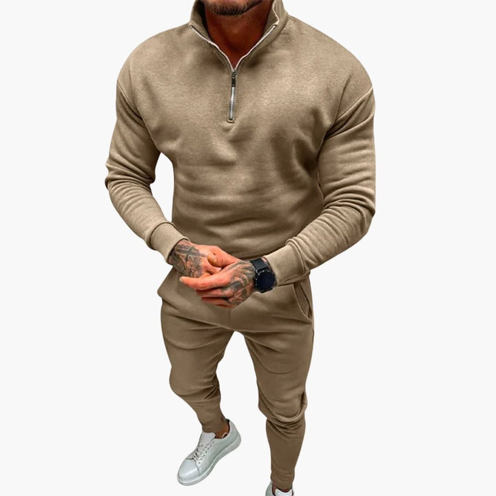 Herren Trainingsanzug mit Reißverschlusskragen und passender Hose