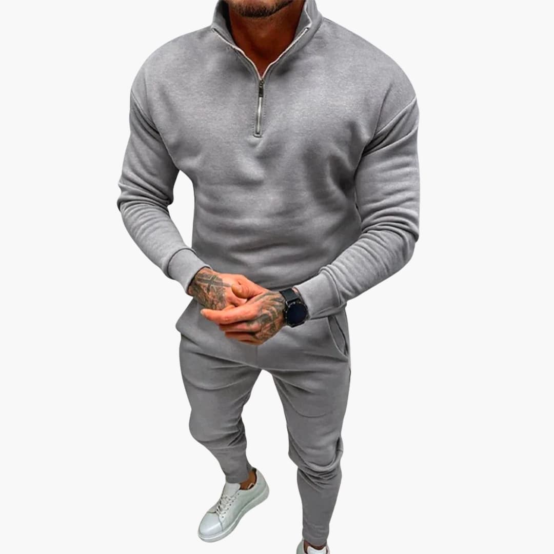 Herren Trainingsanzug mit Reißverschlusskragen und passender Hose