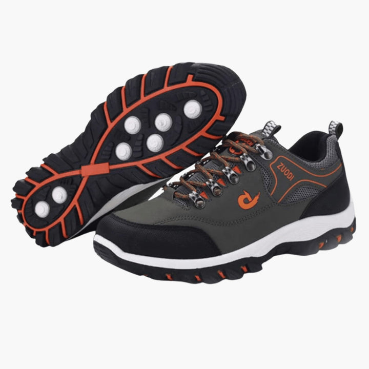 Herren Trekking Schuhe mit Schnürung und profilierter Gummisohle