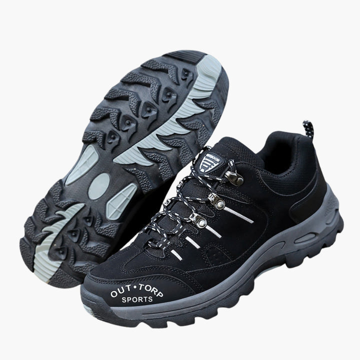 Herren Trekking- und Wanderschuhe mit Schnürung und profilierter Gummisohle