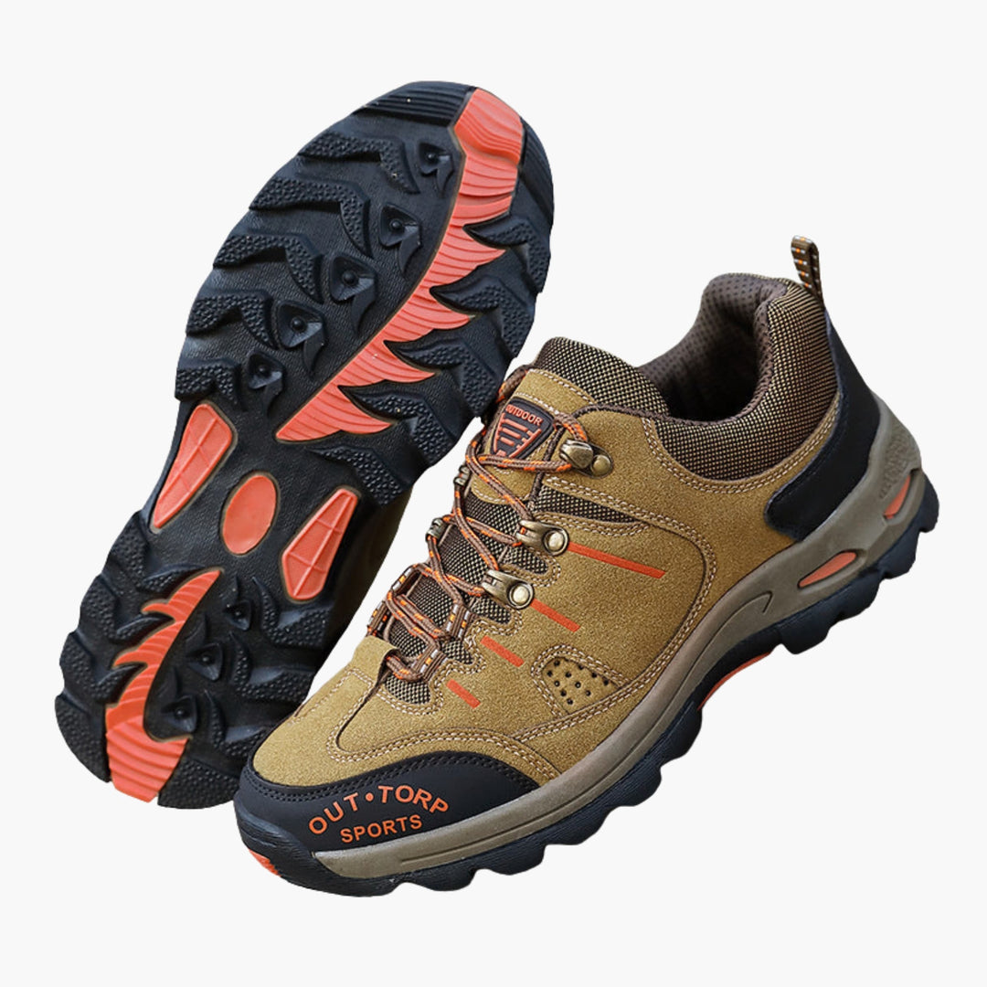 Herren Trekking- und Wanderschuhe mit Schnürung und profilierter Gummisohle