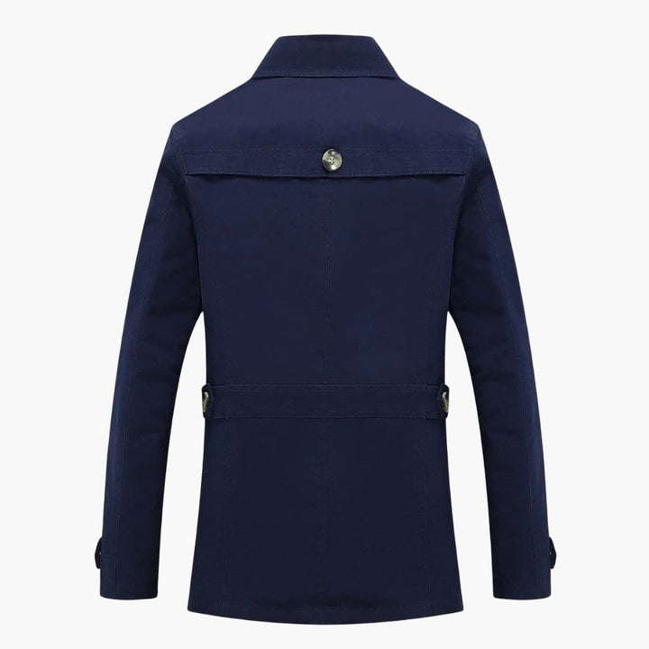 Herren Trench coat mit Knopfverschluss und Taschen Details