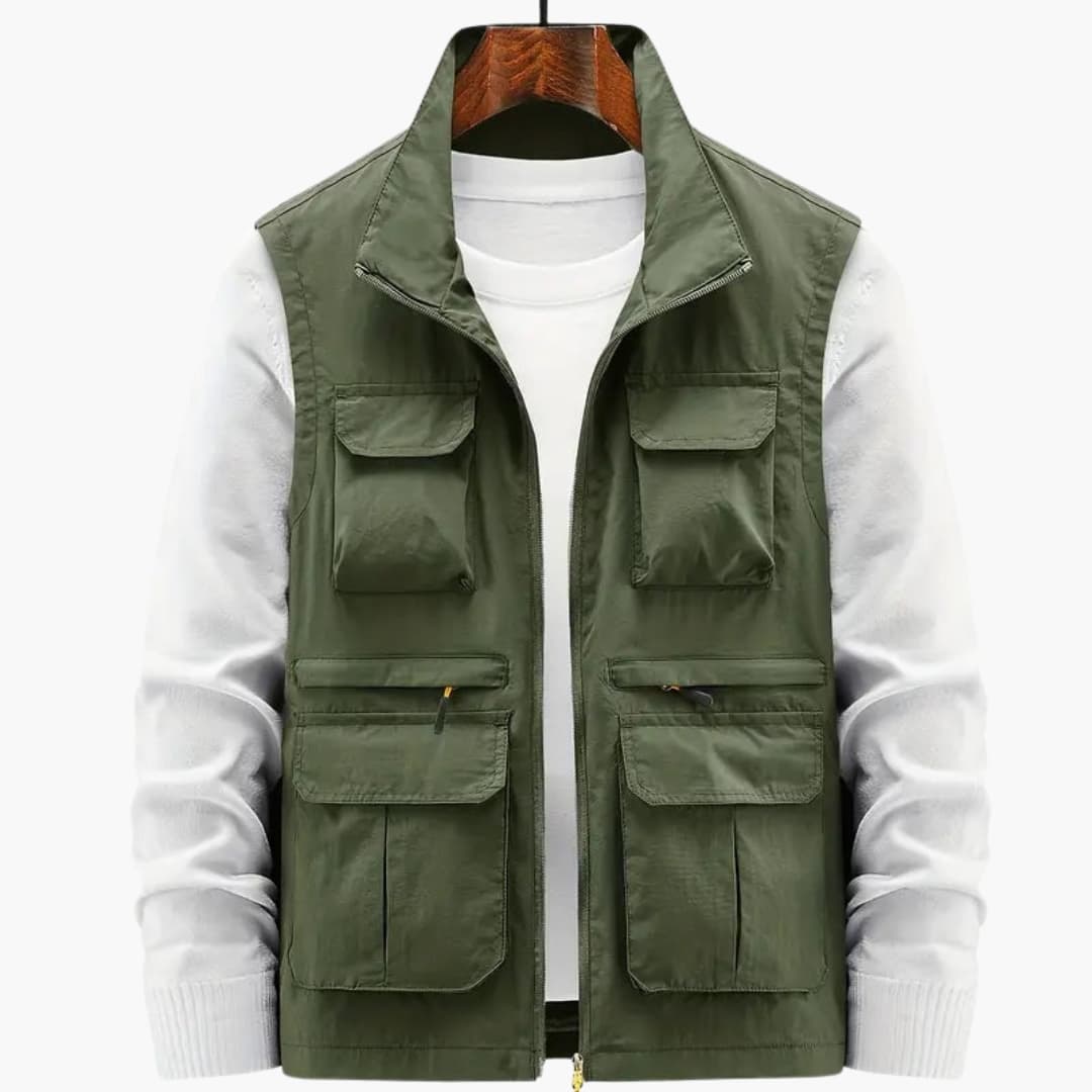 Herren Weste mit Reißverschluss und mehreren Taschen