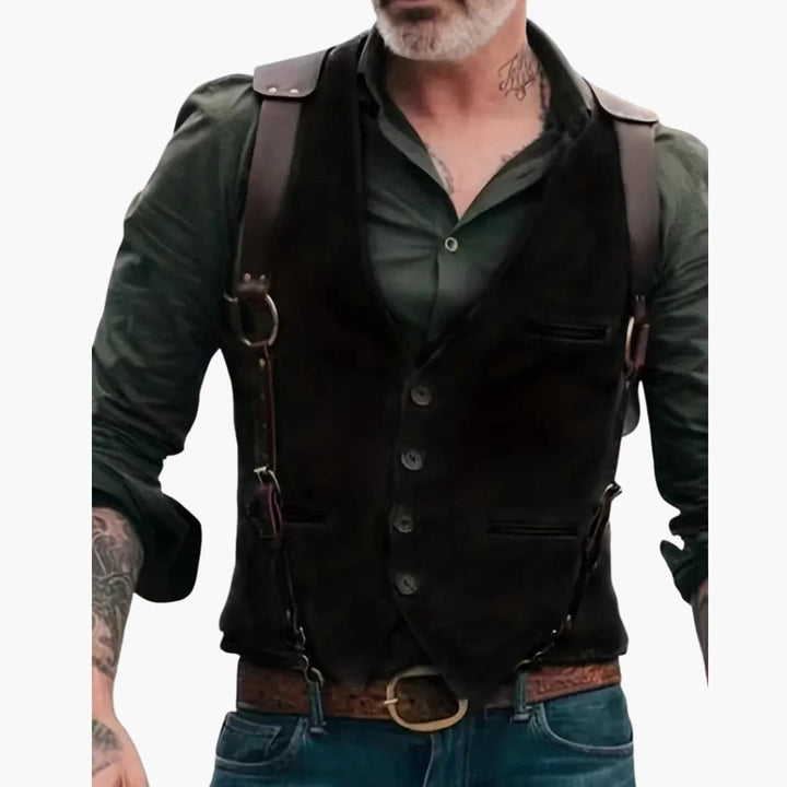 Herren Weste mit V Ausschnitt und Knopfverschluss