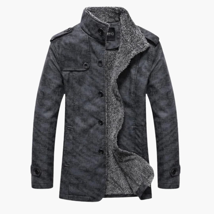 Herren Winterjacke mit Knöpfen und Seitentaschen