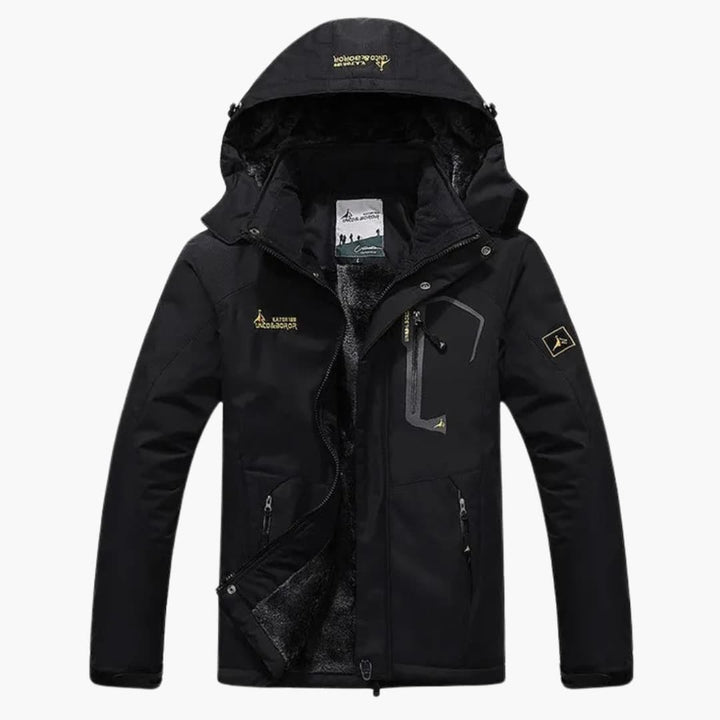 Herren Winterjacke mit Reißverschluss und abnehmbarer Kapuze