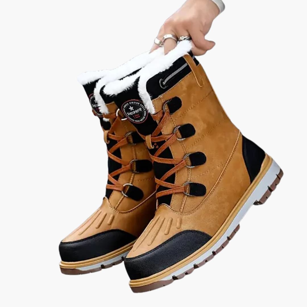 Herren Winterstiefel mit Schnürverschluss und Gummilaufsohle