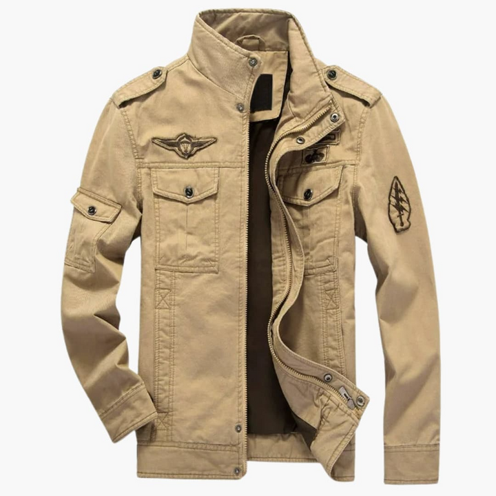 Herrenjacke im Military Style mit Stehkragen und Klappentaschen
