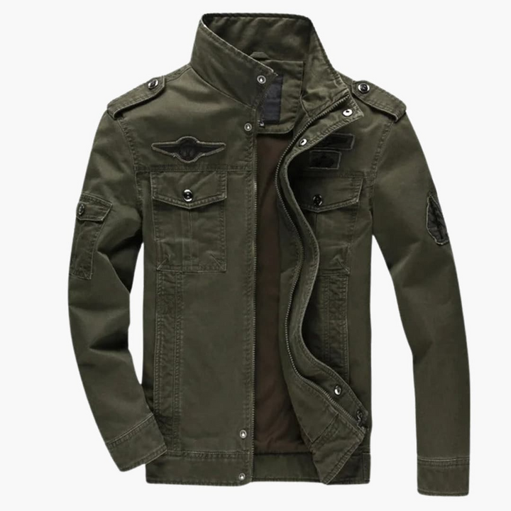 Herrenjacke im Military Style mit Stehkragen und Klappentaschen