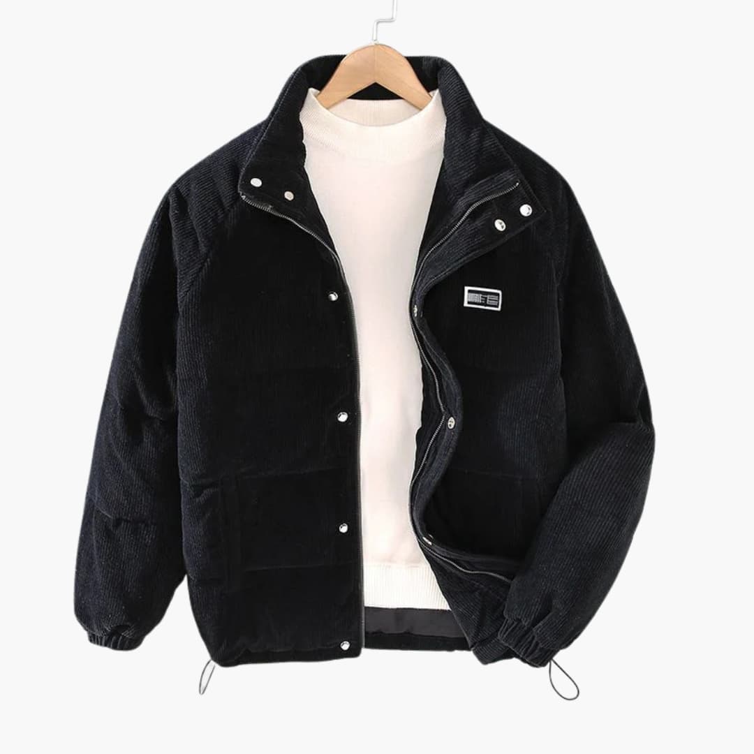 Herren Cordjacke mit Druckknopfverschluss