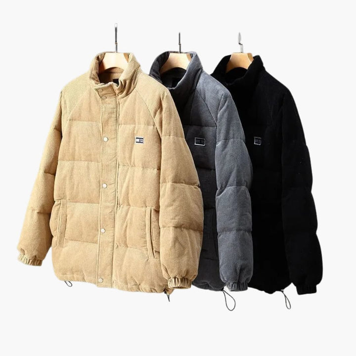 Herren Cordjacke mit Druckknopfverschluss