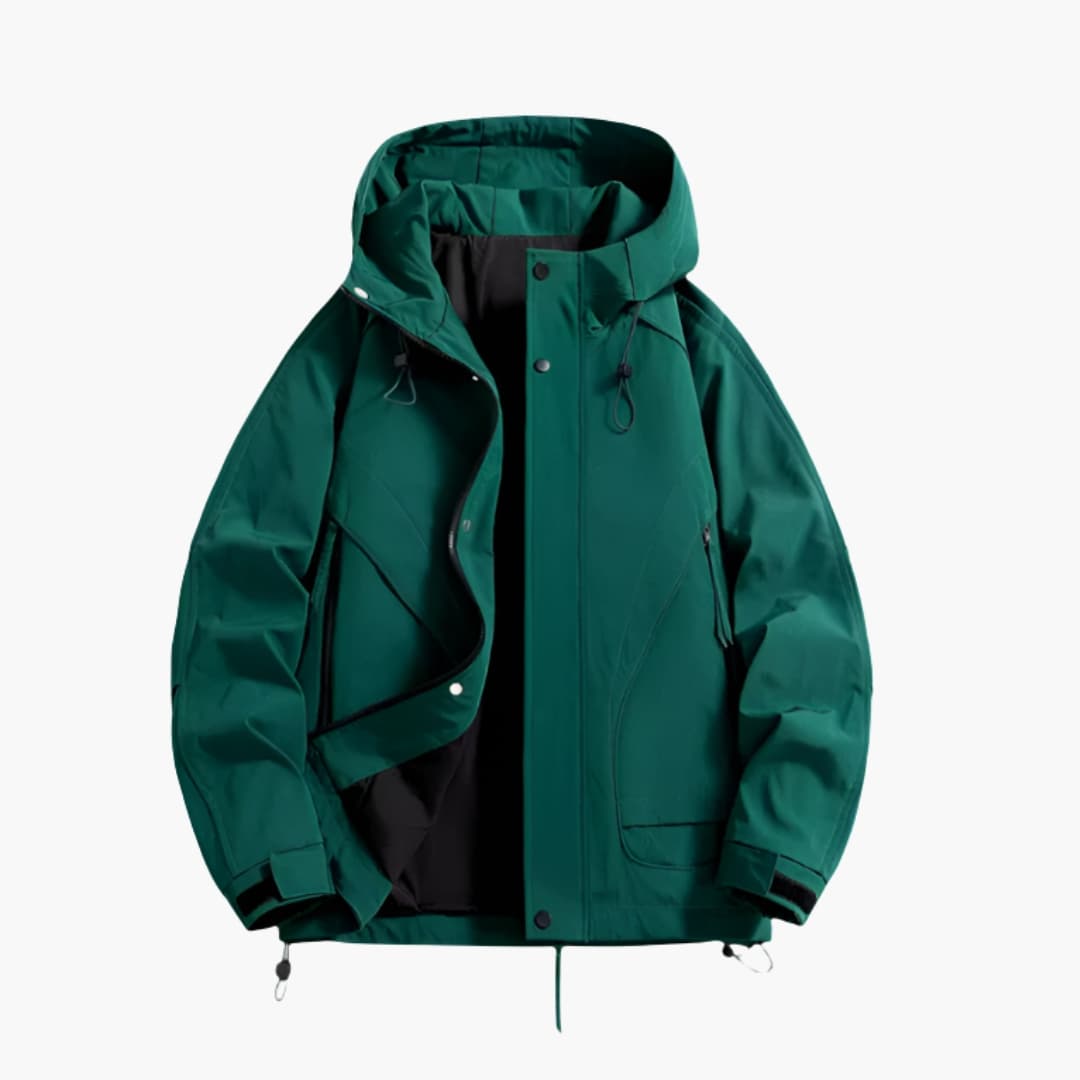 Herrenjacke mit Kapuze Reißverschluss und Fronttaschen