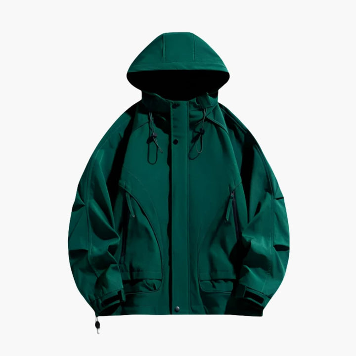 Herrenjacke mit Kapuze Reißverschluss und Fronttaschen