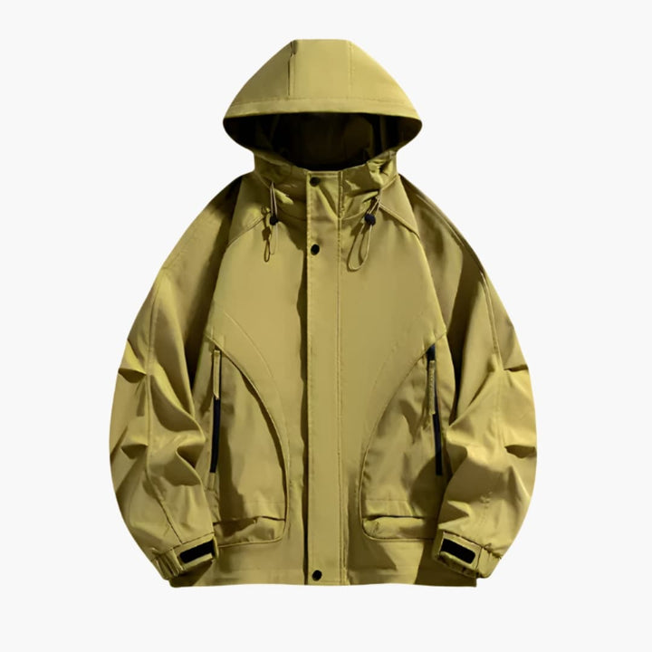 Herrenjacke mit Kapuze Reißverschluss und Fronttaschen