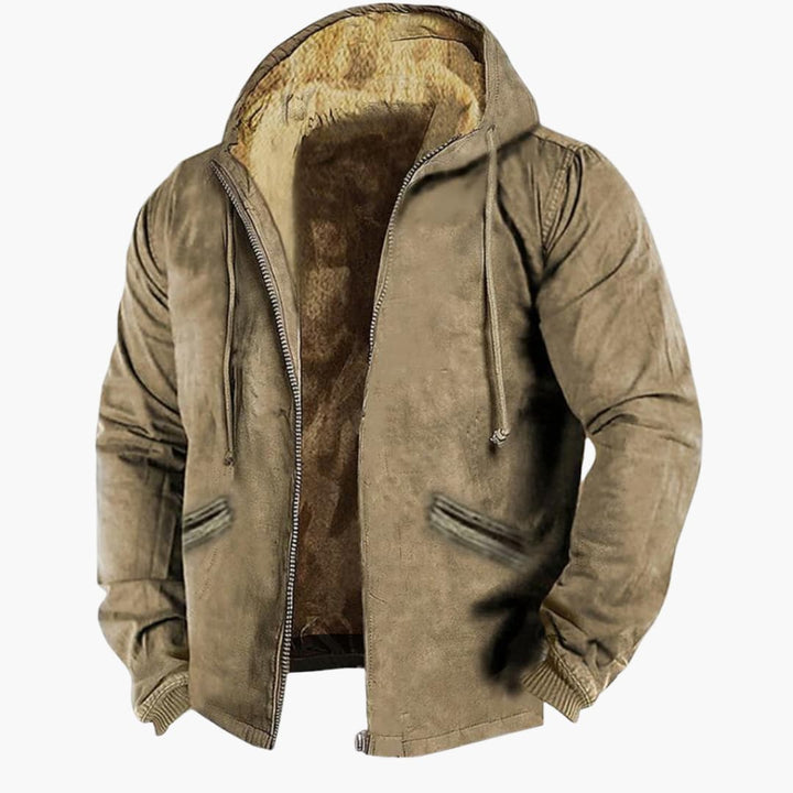 Herren Kapuzenjacke mit Reißverschluss und gefüttertem Innenbereich