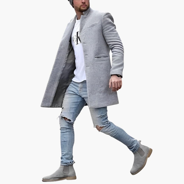 Herrenjacke mit Reverskragen und Knopfverschluss vorn