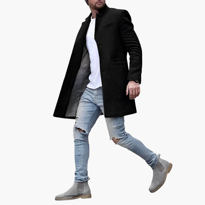 Herrenjacke mit Reverskragen und Knopfverschluss vorn