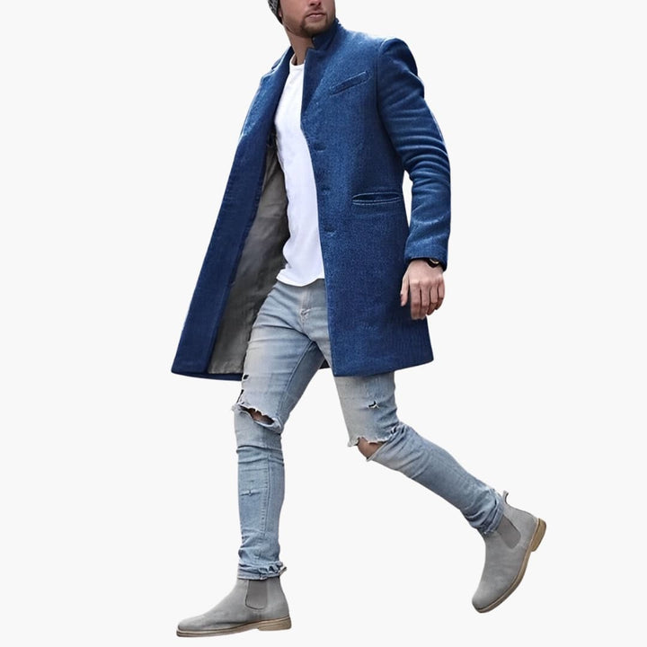 Herrenjacke mit Reverskragen und Knopfverschluss vorn