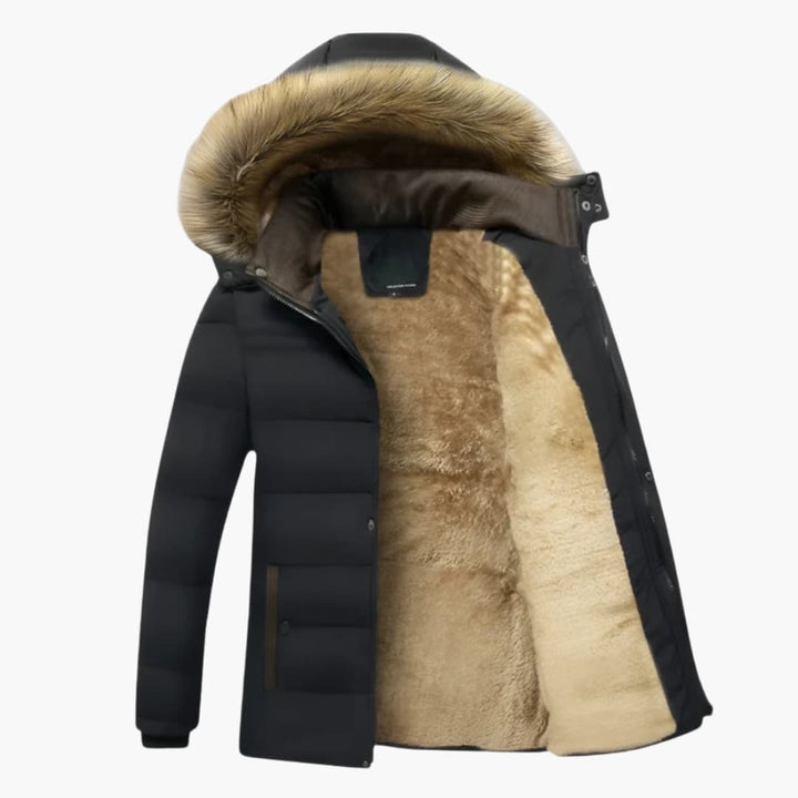 Herrenparka mit Kapuze und Reißverschluss