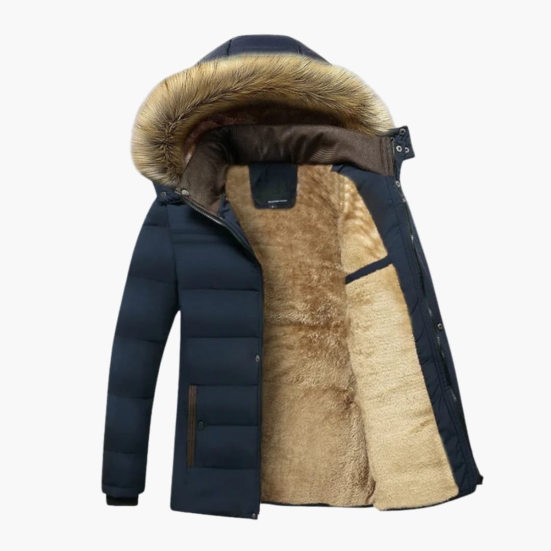 Herrenparka mit Kapuze und Reißverschluss