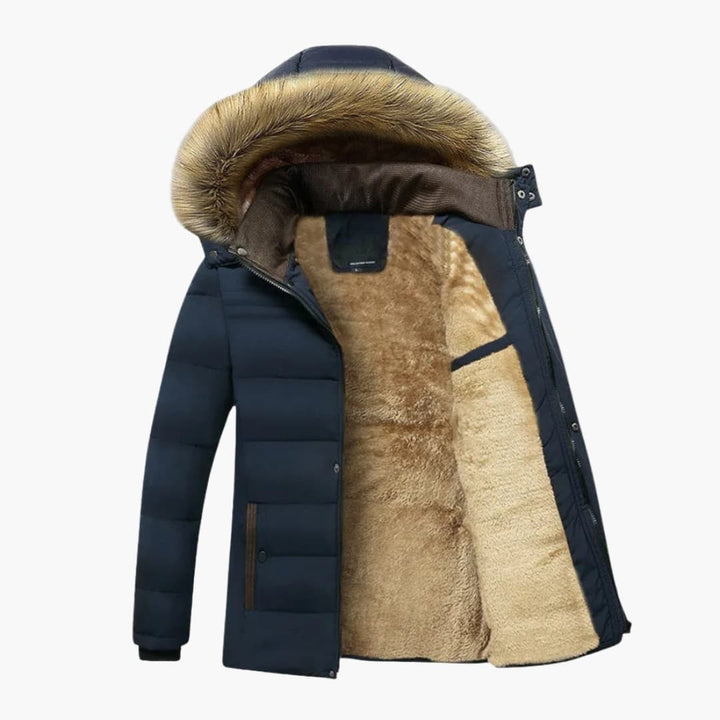 Herrenparka mit Kapuze und Reißverschluss