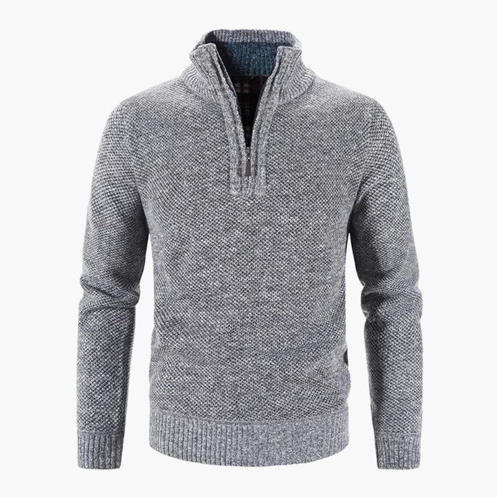 Herrenpullover mit Halbreißverschluss