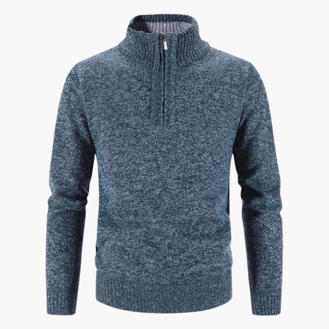 Herrenpullover mit Halbreißverschluss