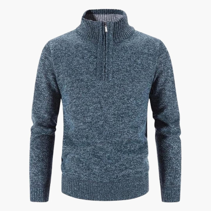 Herrenpullover mit Halbreißverschluss