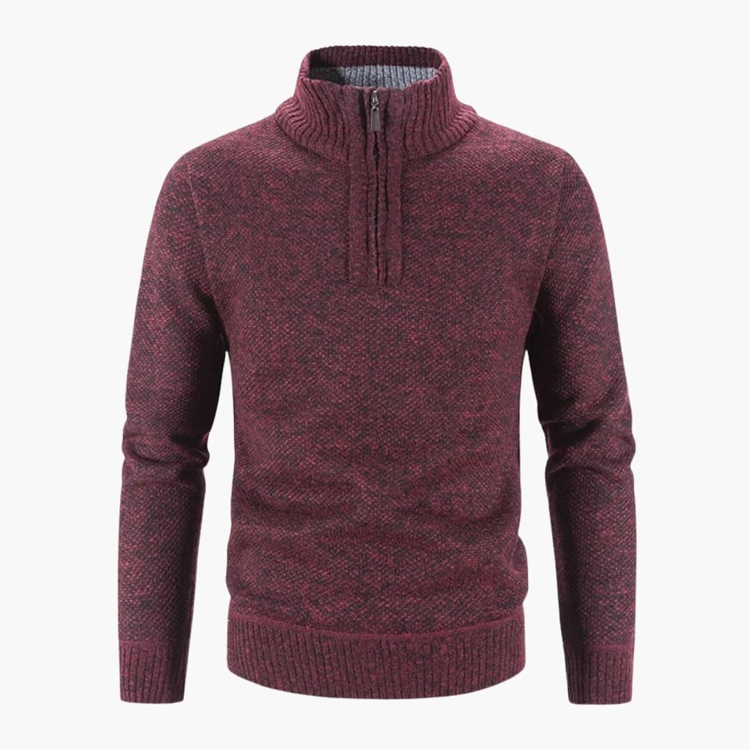 Herrenpullover mit Halbreißverschluss
