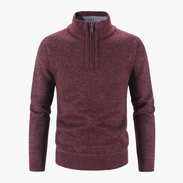 Herrenpullover mit Halbreißverschluss