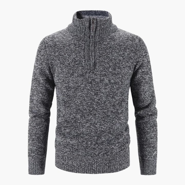 Herrenpullover mit Halbreißverschluss